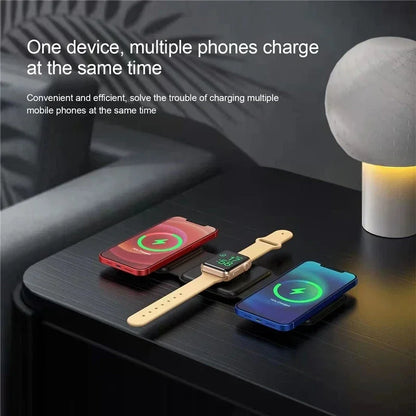 100W 3 in 1 Magnetic Wireless Charger Pad Stand for iPhone 15 14 13