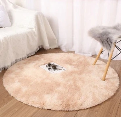 Super Soft Plush Round Rug Mat Fluffy White Carpets For Living Room