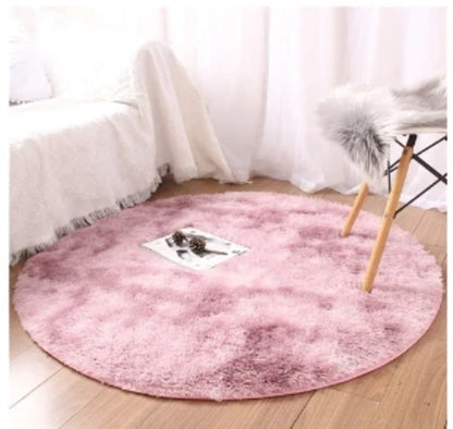 Super Soft Plush Round Rug Mat Fluffy White Carpets For Living Room