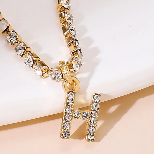 Bohemia Vintage Rhinestone 26 Letter Anklet For Women Summer Beach