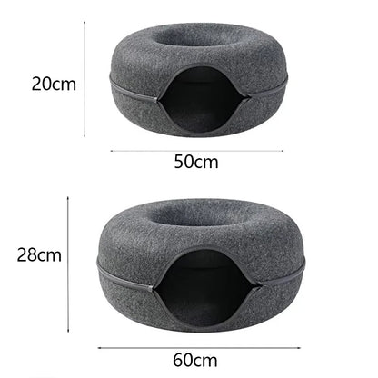 Detachable Pet Cat Tunnel Interactive Game Toy Semi Closed Type Donut