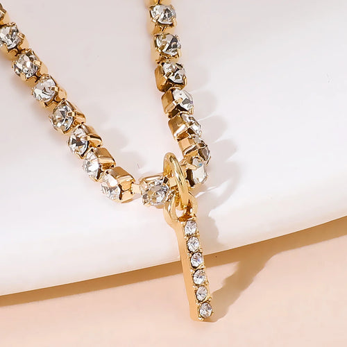Bohemia Vintage Rhinestone 26 Letter Anklet For Women Summer Beach