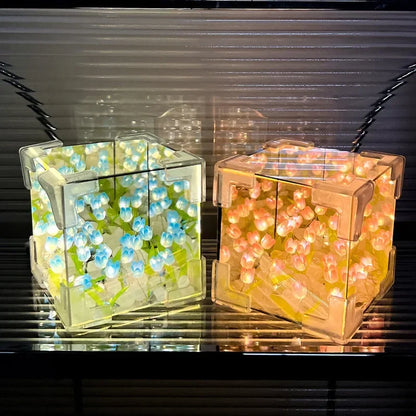 1pc New Creative Diy Tulip Flower Sea Cube Three-Dimensional Small