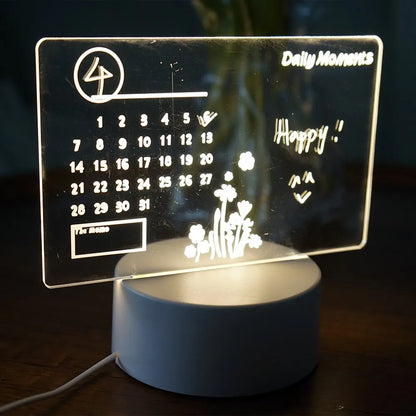 Creative LED Note Board Night Light USB Rewritable Message Board Warm
