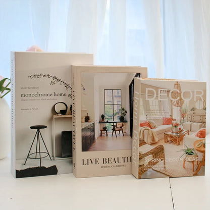 3Pcs/Set Multiple Size Fake Books Set Coffee Table Books Villa Hotle