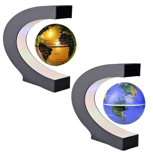 Novelty C Shape LED World Map Floating Globe Magnetic Levitation Light